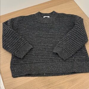 Madewell Black Ribbed Crew Neck Sweater